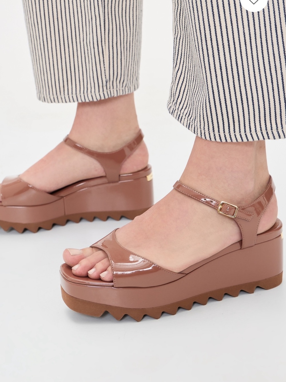Stella McCartney Elyse Patent Alter Mat Sandals in Macaroon